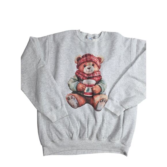Port & Company Teddy Bear Sweatpants Sweatshirt Set L Womens Gray Pullover - Picture 3 of 6